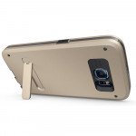 Wholesale Galaxy S6 Strong Armor Hybrid with Stand (Champagne Gold)